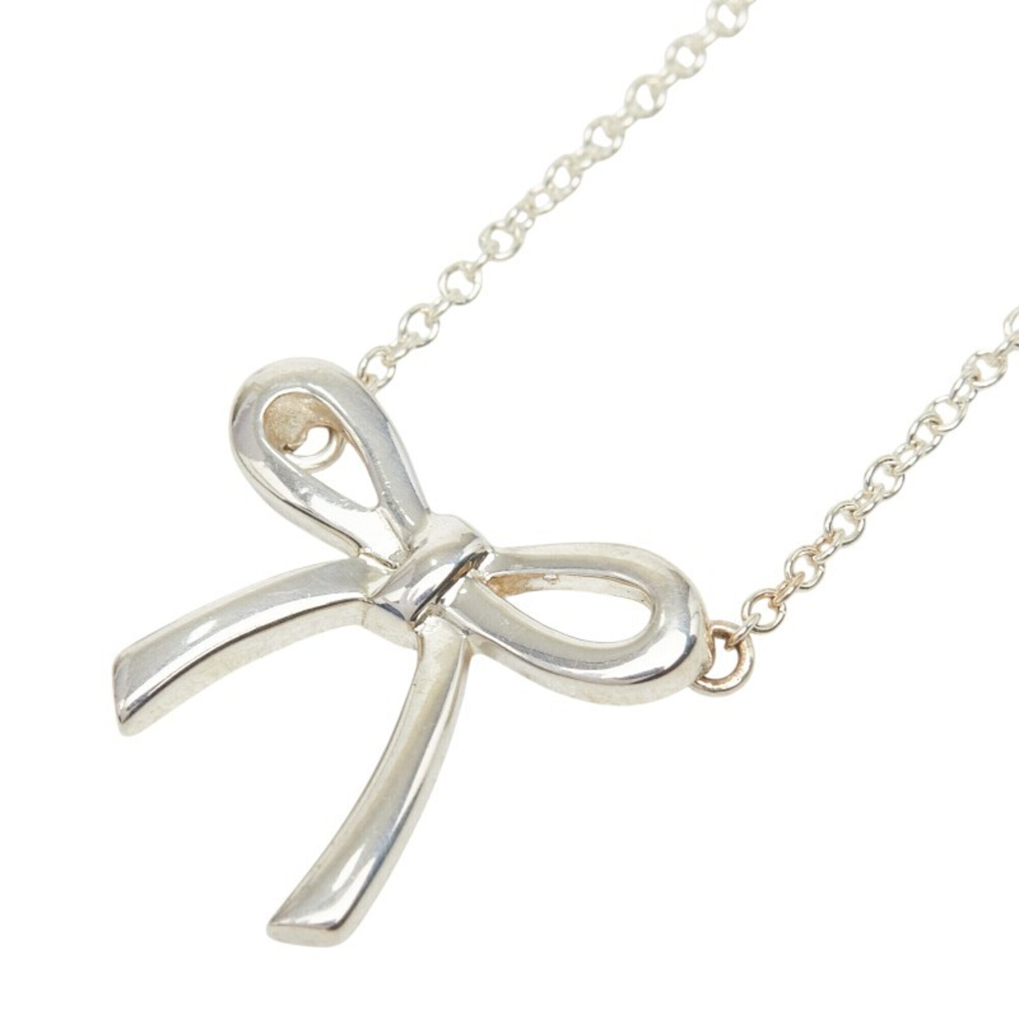 Tiffany & Co. Bow Ribbon Necklace, Sv925 Silver, Women's.